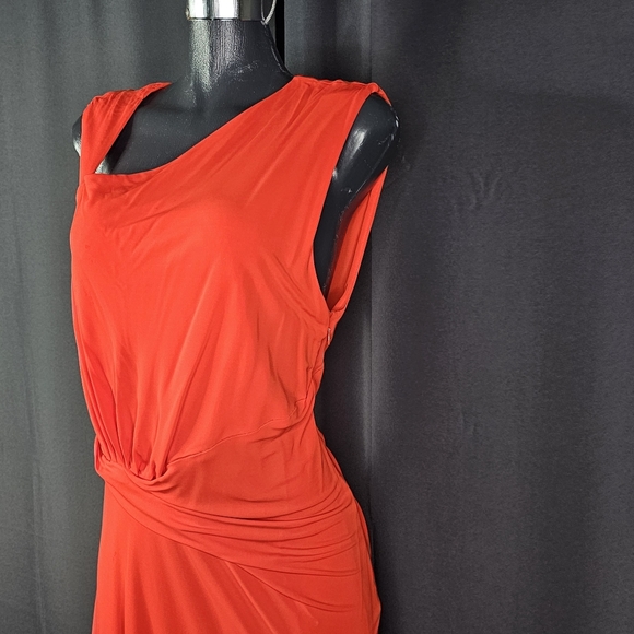 St. John Vibrant Red Asymmetrical Dress - Picture 6 of 8